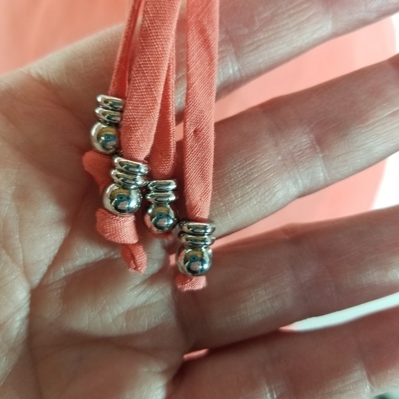 Elie Tahari Christie peach coral linen blend ruffle midi dress - Picture 9 of 11